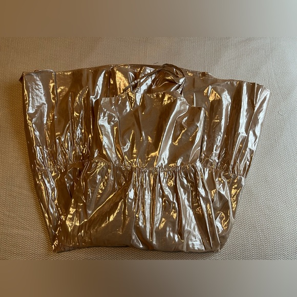 Metallic Tie -Back  Tiered Maxi Dress S Petite - Picture 10 of 10